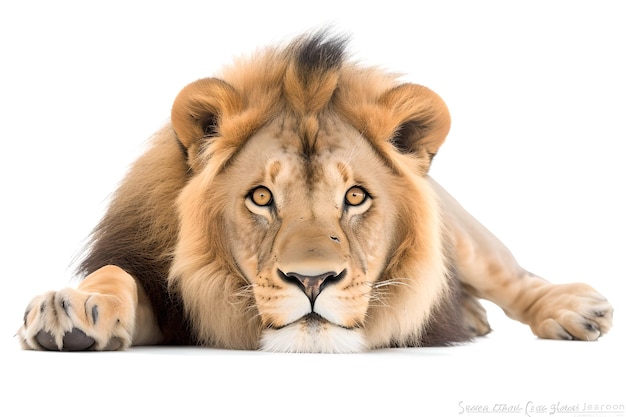 A lion with a white background