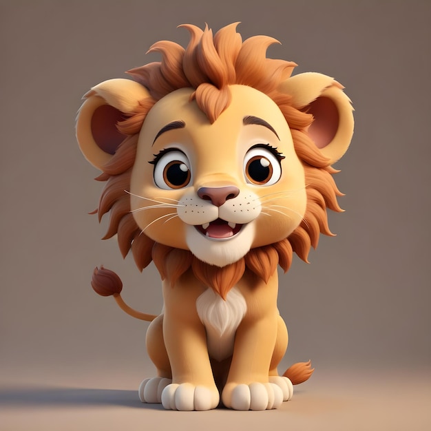 a lion with a white heart on its head