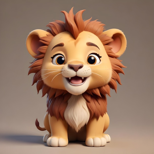 a lion with a white heart on its head