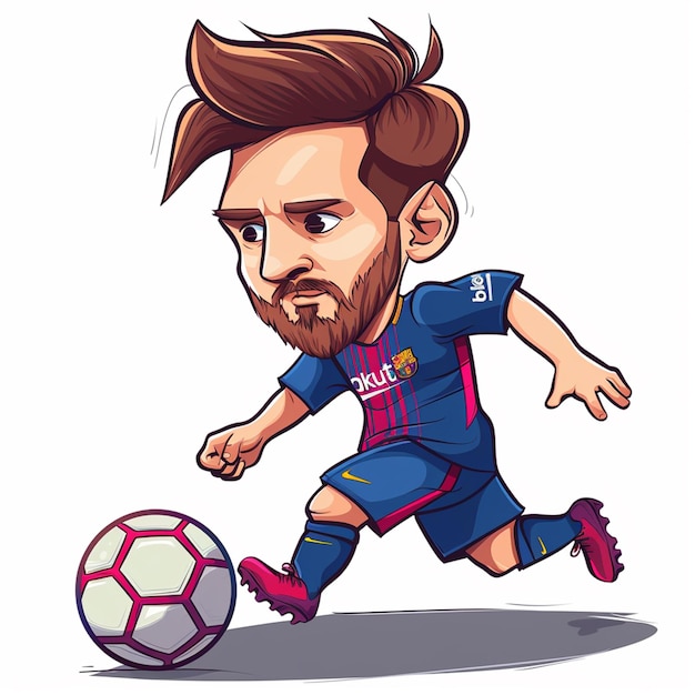 Lionel Messi is playing football on the field