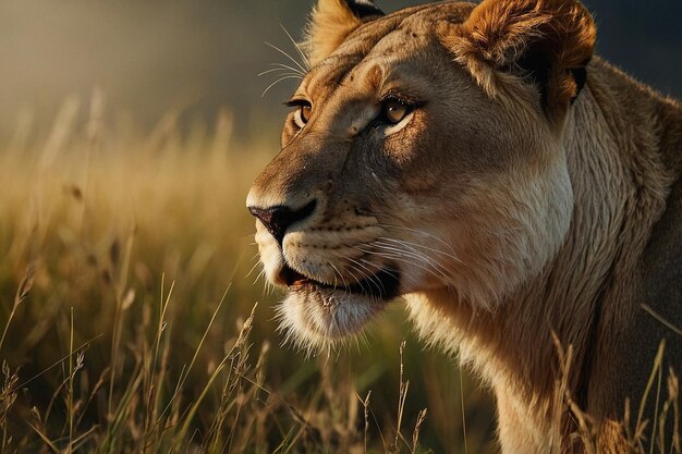 Lioness marking territory with urine