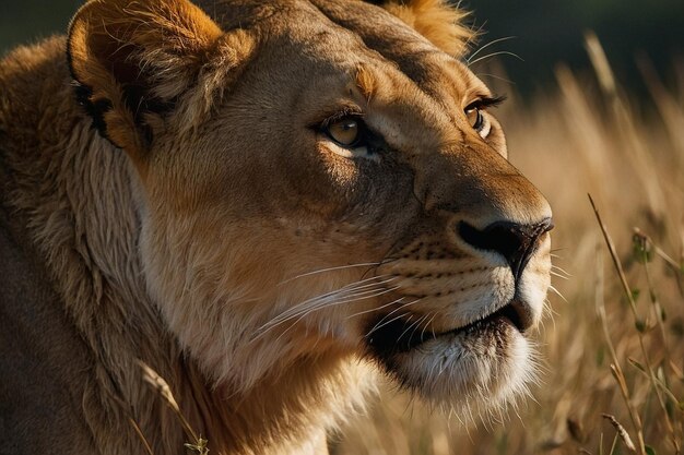 Lioness and mate keeping watch