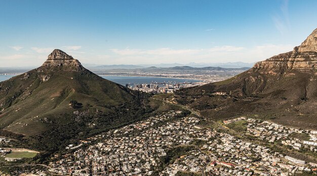 Lions Head Cape Town aerial view shot from a helicopter