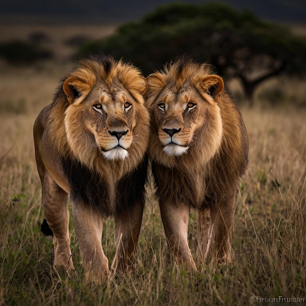 Photo lions scientifically known as panthera leo are iconic and majestic members of the big cat family felidae recognized as the king of the jungle lions are renowned for their regal appearance