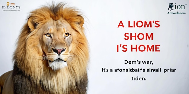 Photo a lions share idiom on a white background