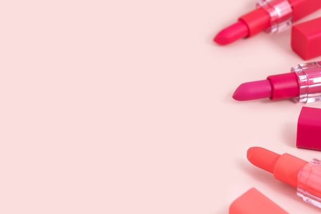 Lipstick background with copy space