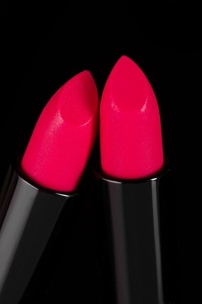 Lipstick on a black background Isolate