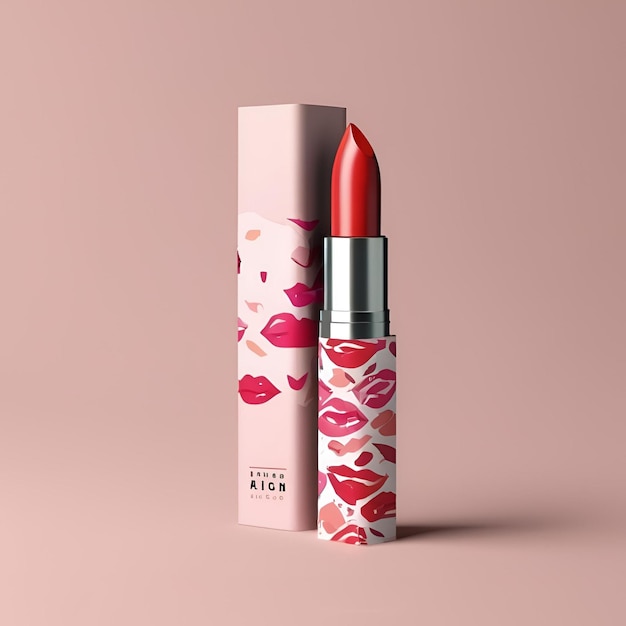 Photo lipstick box mockup