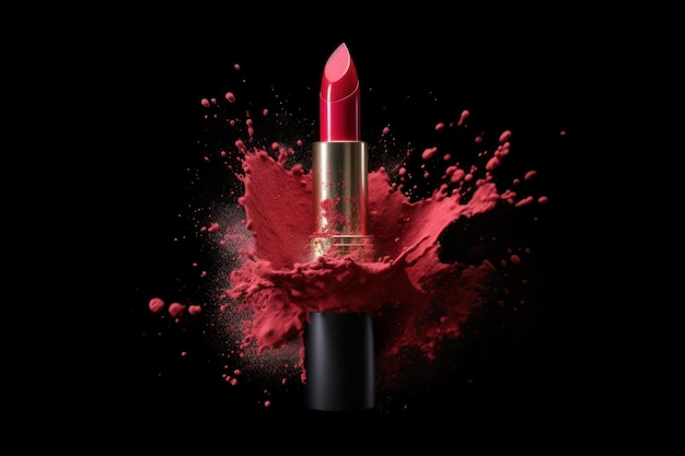 Lipstick with powder splash Illustration AI GenerativexA