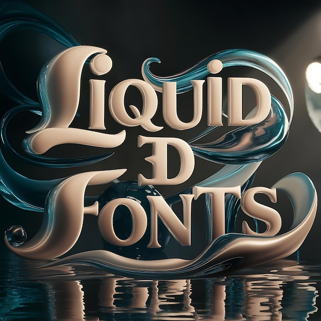 Liquid 3D Fonts Unique design