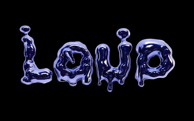 Photo liquid 3d fonts