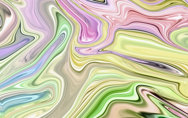 liquid abstract background with oil painting streaks and colorful watercolor