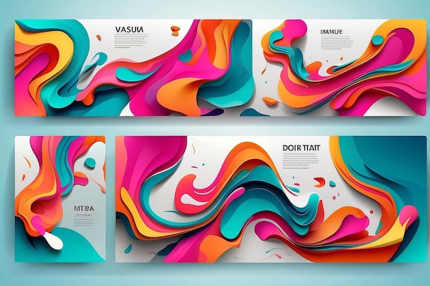 Liquid abstract banner design Fluid Vector shaped background Modern Graphic Template Banner