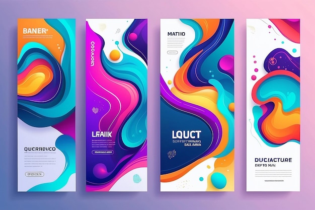 Photo liquid abstract banner design fluid vector shaped background modern graphic template banner