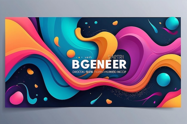 Liquid abstract banner design Fluid Vector shaped background