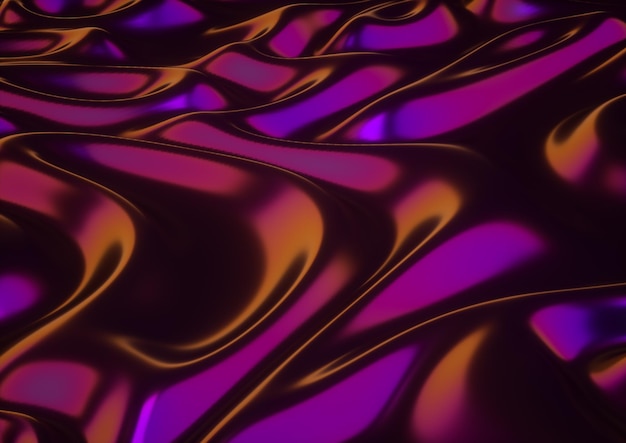 Liquid abstract black water waves 3d render