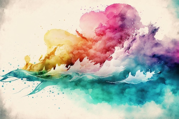 Liquid abstract colorful pastel watercolor painting background illustration