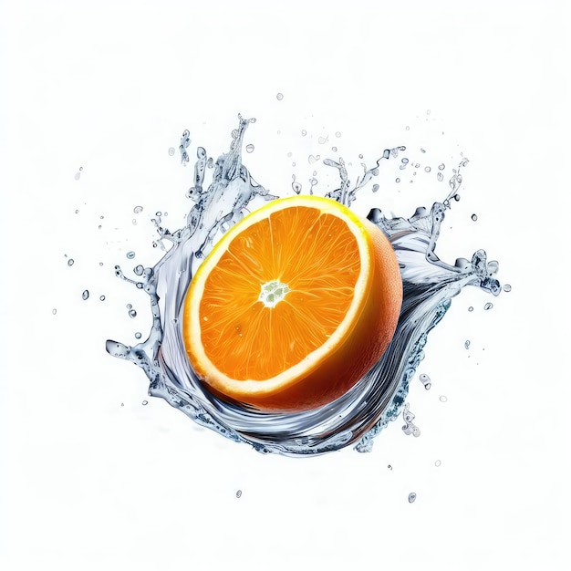 Liquid Artistry Orange Splash Captured Perfectly Generative AI