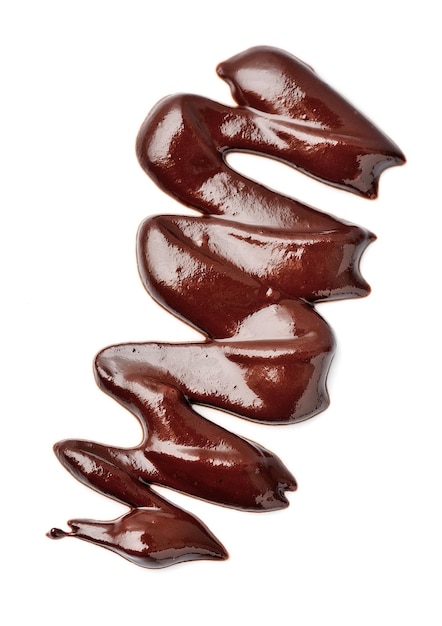 Liquid chocolate closeup on white backgrounds