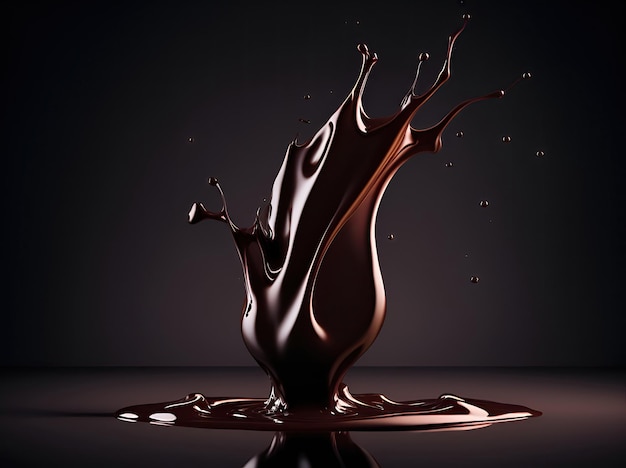 Liquid chocolate splash for design isolated background ai generative