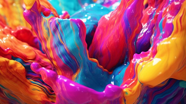 Photo liquid color 2d artgenerative ai