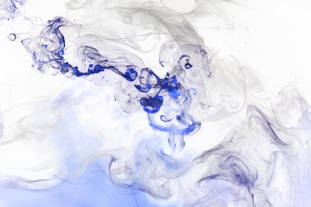 Liquid fluid art abstract background Blue acrylic paint underwater galactic smoke ocean