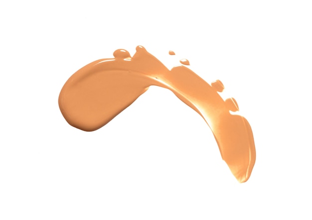 Liquid foundation swatch smudge smear isolated on white