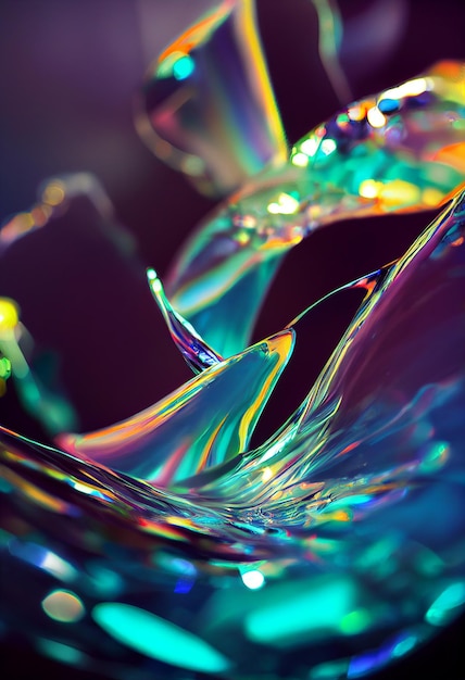 Liquid glass light refractions abstract