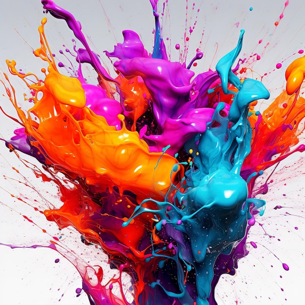 Liquid ink bright colored background Abstract colorful liquid wave for design Generative AI