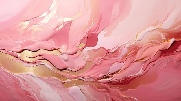 Liquid marble design abstract painting pink background