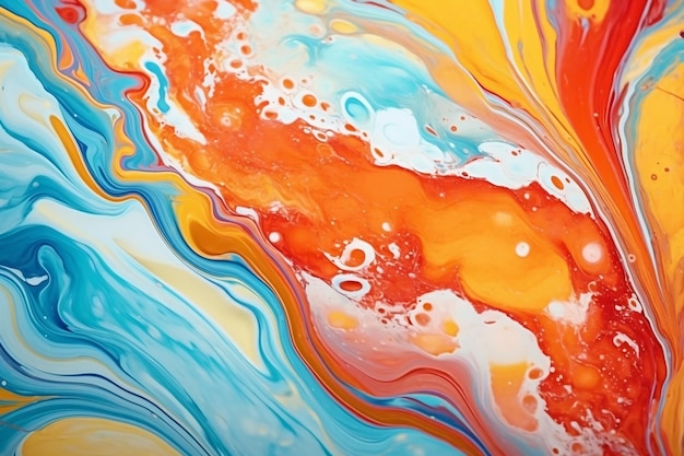 liquid marbling paint texture background with fluid painting abstract texture intensive color mix