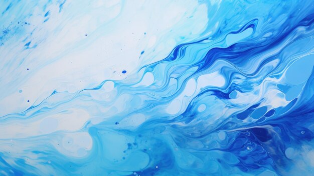 A liquid marbling paint texture that resembles a stormy ocean with deep blues and grays