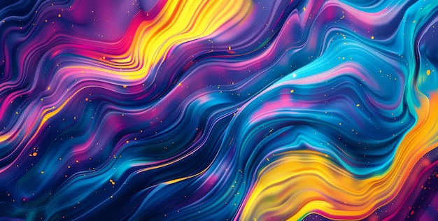 Liquid paint pattern in abstract color flow retro vibrant noise texture