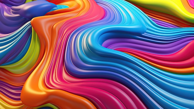 Liquid rainbow color background design generative ai