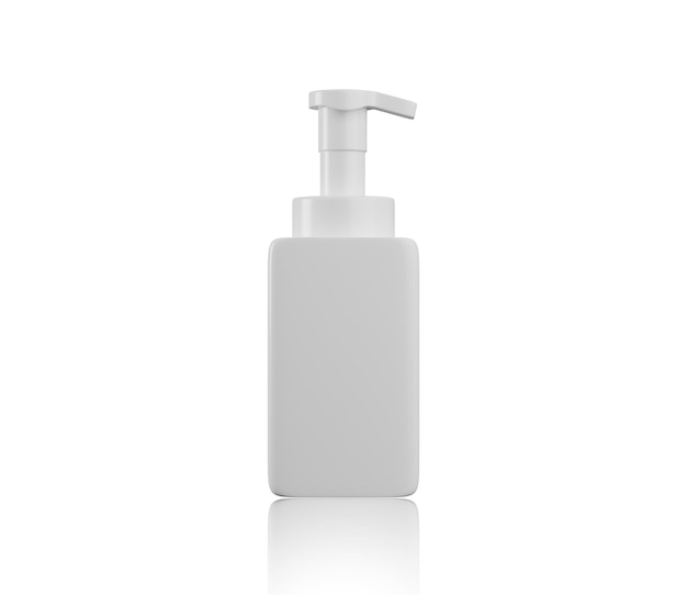 Liquid Soap cosmetics white Plastic Bottle Blank white mockup plastic bottle for cosmetic product isolated on white background 3d render illustration