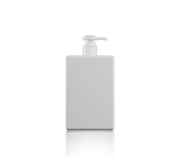 Liquid Soap cosmetics white Plastic Bottle Blank white mockup plastic bottle for cosmetic product isolated on white background 3d render illustration