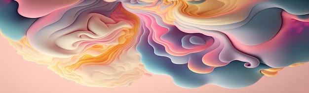 Liquid wave wallpaper with pastel colors Generative AI