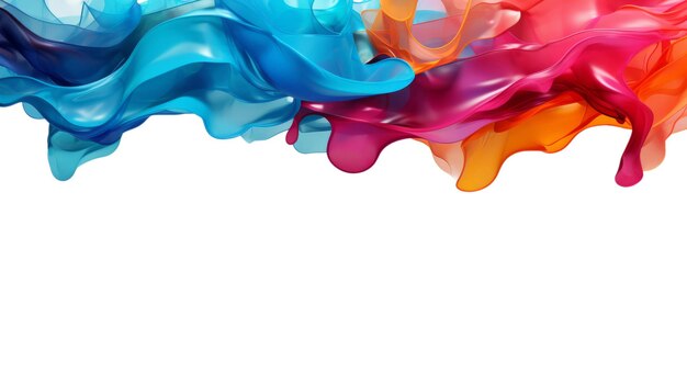 Liquid wavy colorful splash isolated on a white background