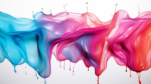 Liquid wavy colorful splash isolated on a white background