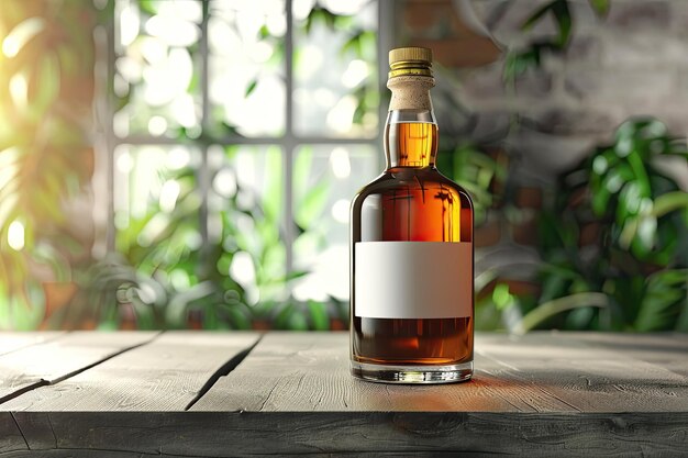 Photo liquor bottle mockup free