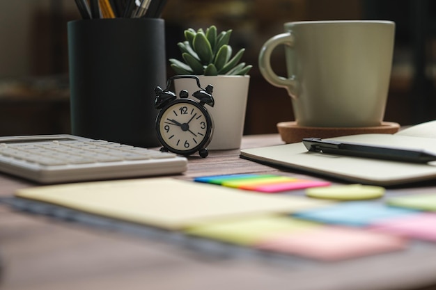 To do list planner on wooden office desk