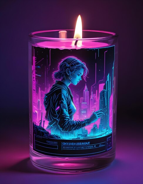 Photo a lit candle with a woman on it that sayss on it