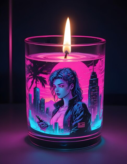 Photo a lit candle with a woman on it that sayss on it