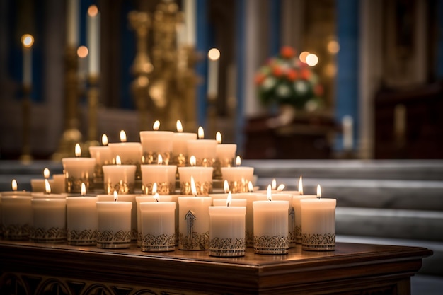 Lit Candles in a Church