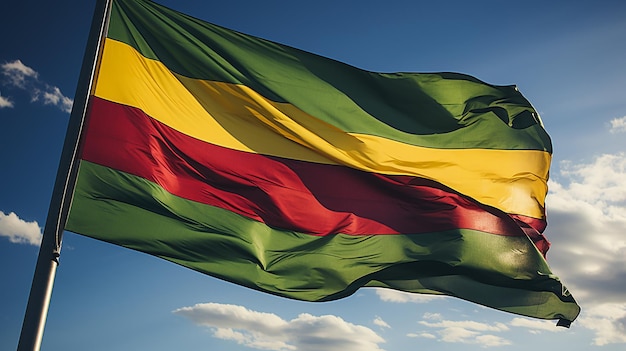 Lithuanian Colors National Flag with Horizontal Stripes