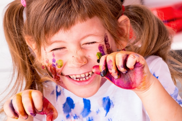 Little beautiful girl having fun. 