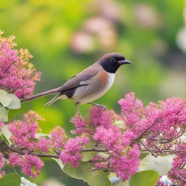 little bird flower background