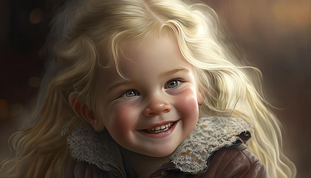 little blonde girl illustration