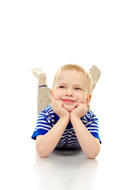 Little boy isolated on a white background