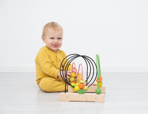 Little boy playing on the floor